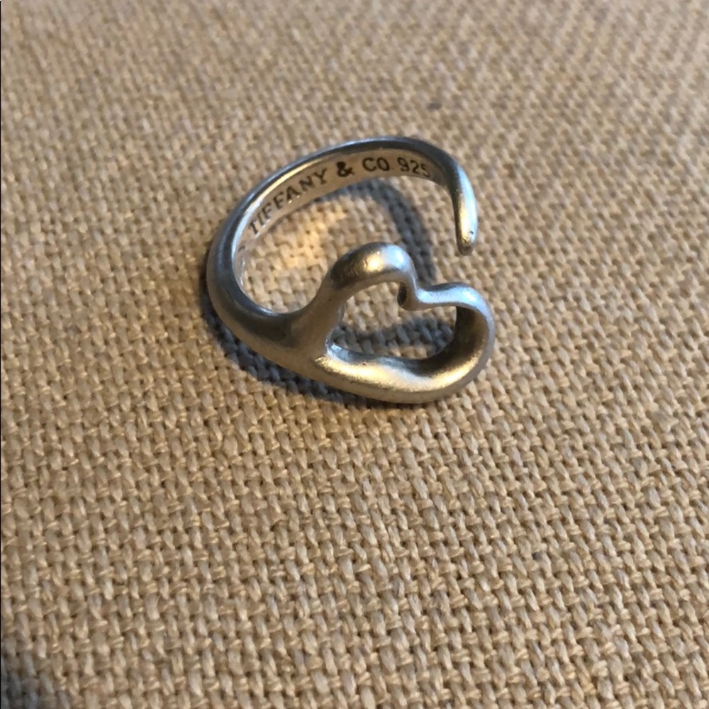 Tiffany and Co. open heart sterling silver ring